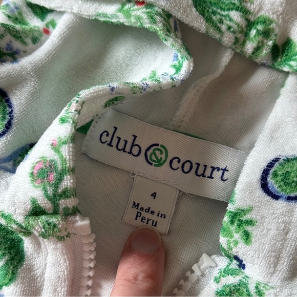 Club & Court Girls‎ 4 Bespoke Court Luxe Terry Cloth Hoodie Floral Folly Print - Picture 5 of 10